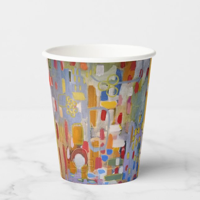 Colourful Abstract Art Paper Cups (Front)