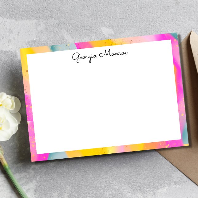 Colourful Abstract Art Personalized Correspondence Card (Creator Uploaded)