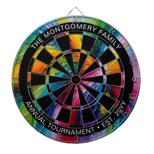 Colourful Abstract Art Personalized Dartboard