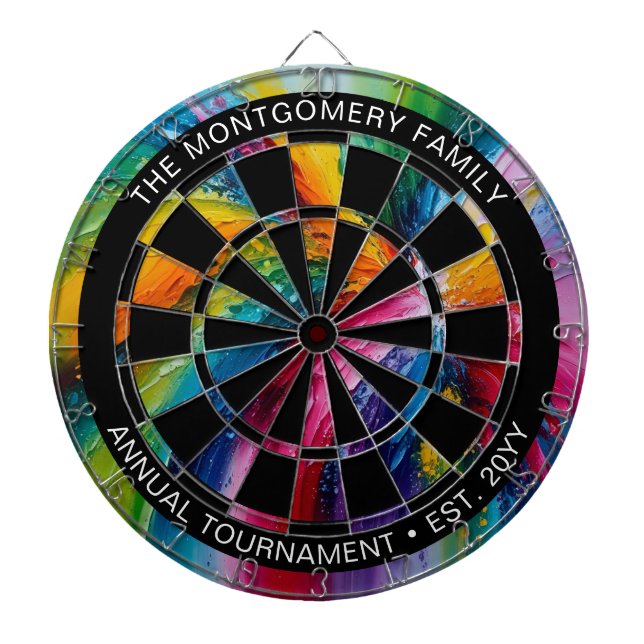 Colourful Abstract Art Personalized Dartboard (Front)