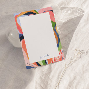Colourful Abstract Art Personalized Flat Note Card