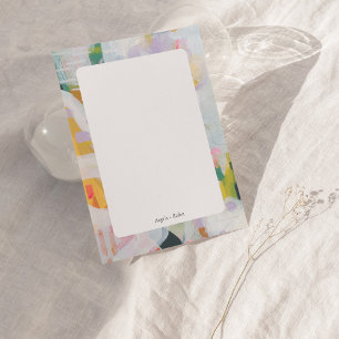 Colourful Abstract Art Personalized Flat Note Card