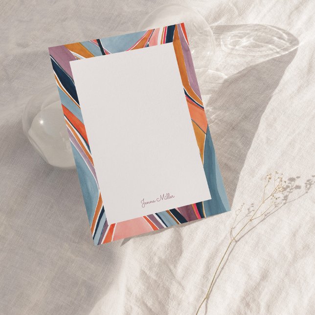Colourful Abstract Art Personalized Flat Note Card (Creator Uploaded)