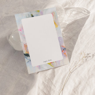 Colourful Abstract Art Personalized Flat Note Card