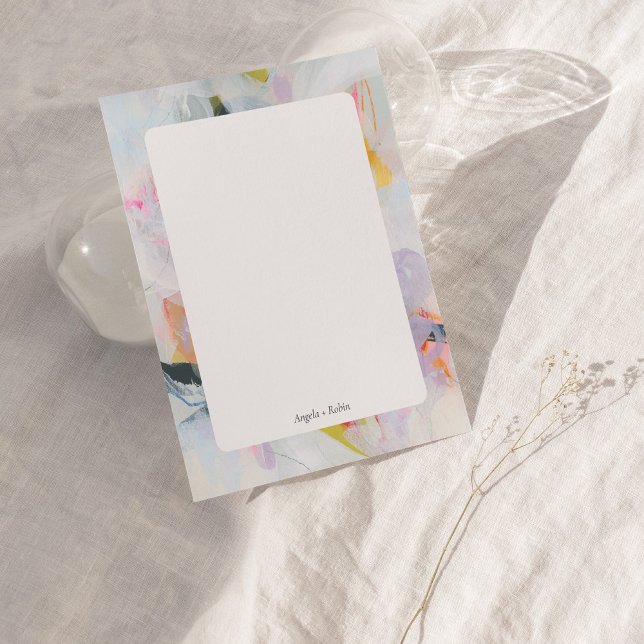 Colourful Abstract Art Personalized Flat Note Card (Creator Uploaded)