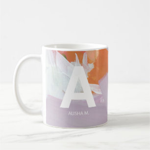 Colourful Abstract Art Personalized Monogram Gift Coffee Mug
