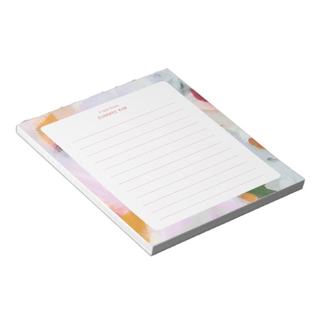 Colourful Abstract Art Personalized  Notepad (Angled)