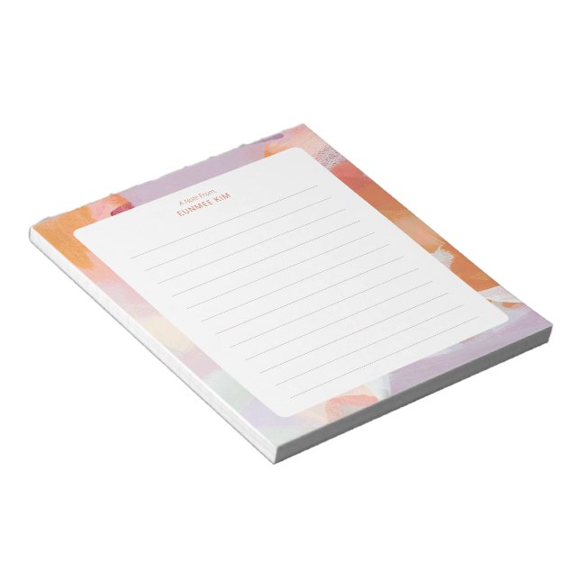 Colourful Abstract Art Personalized  Notepad (Angled)
