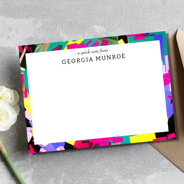 Colourful Abstract Art Personalized Stationery  Card (Creator Uploaded)