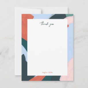 Colourful Abstract Art Personalized Thank you Note Invitation