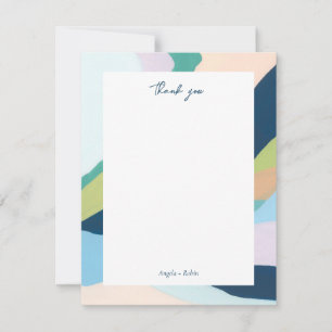 Colourful Abstract Art Personalized Thank you Note Invitation