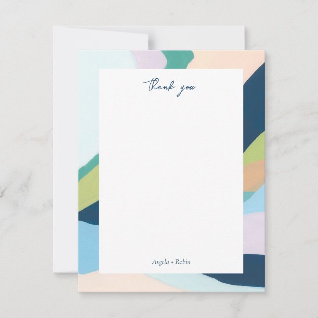 Colourful Abstract Art Personalized Thank you Note Invitation (Front)