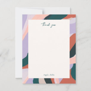Colourful Abstract Art Personalized Thank you Note Invitation