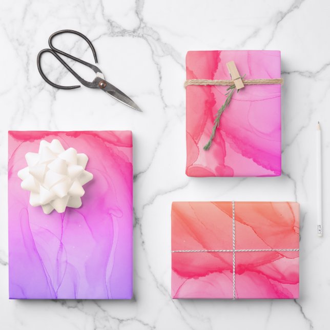 Colourful Abstract Art Rainbow Swirls Wrapping Paper Sheet (Front)