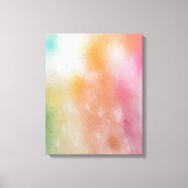Colourful Abstract Art Red Pink Blue Purple Green Canvas Print (Front)