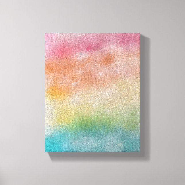 Colourful Abstract Art Red Pink Blue Purple Modern Canvas Print (Front)
