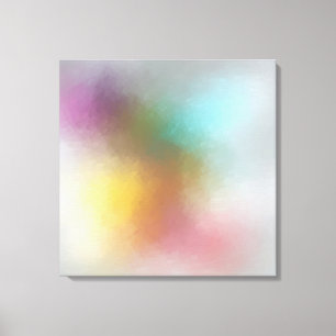 Colourful Abstract Art Red Yellow Blue Purple Gree Canvas Print