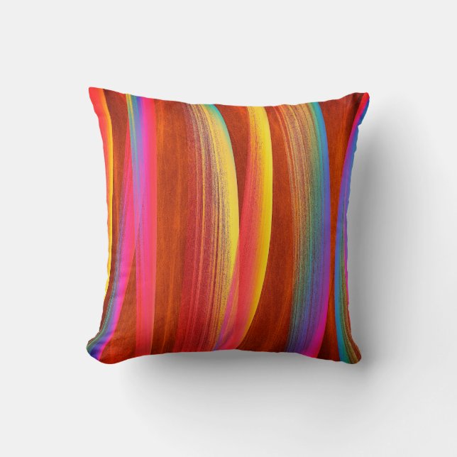 Colourful Abstract Art Throw Pillow (Front)
