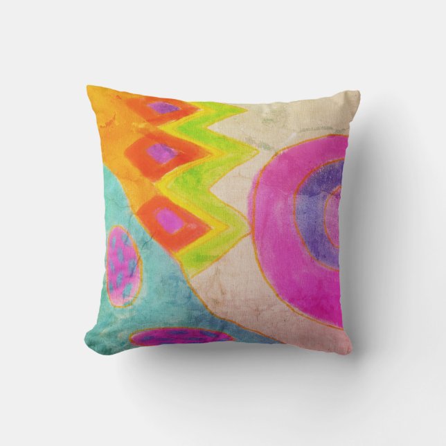Colourful Abstract Art Throw Pillow (Front)
