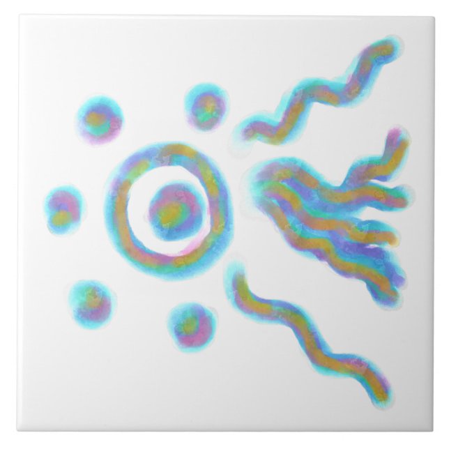 Colourful Abstract Art Tile (Front)