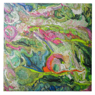 Colourful Abstract Art Tile