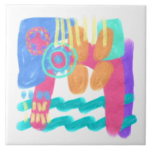 Colourful Abstract Art Tile