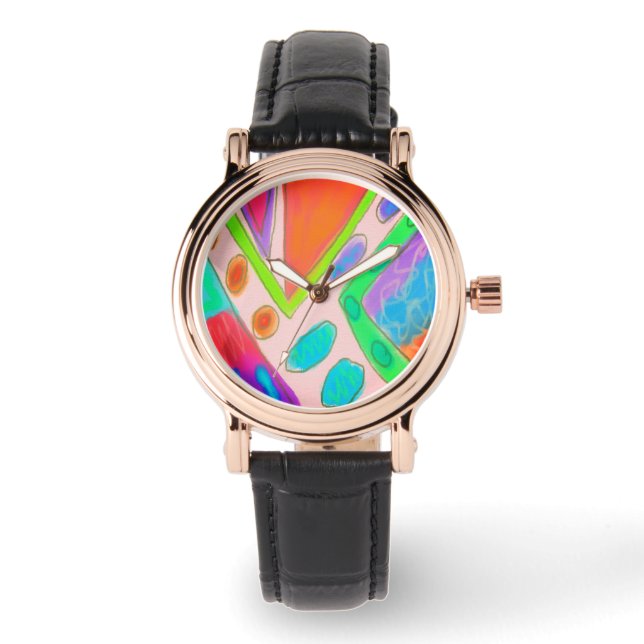 Colourful Abstract Art to Wear Watch (Front)