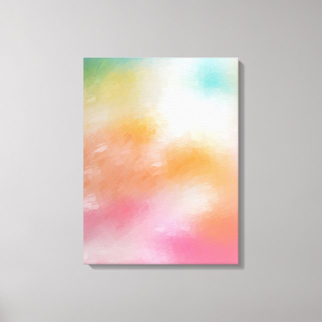 Colourful Abstract Art Trendy Modern Red Pink Blue Canvas Print (Front)