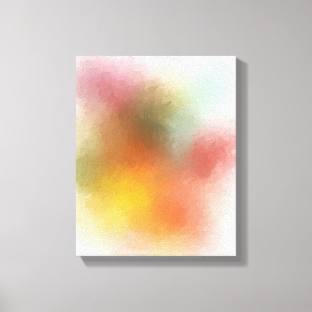 Colourful Abstract Art Trendy Red Pink Yellow Blue Canvas Print (Front)
