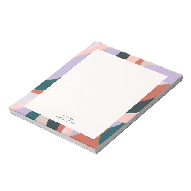 Colourful Abstract Art Unique Personalized Notepad (Rotated)