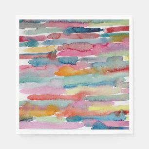 Colourful Abstract Art Watercolor Brush Strokes Napkin