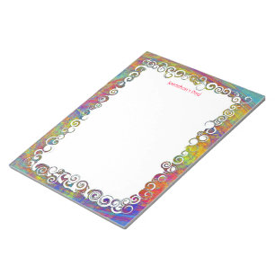 Colourful Abstract Art Waves Custom Notepad