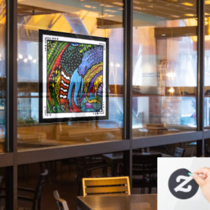 Colourful Abstract Art Window Cling