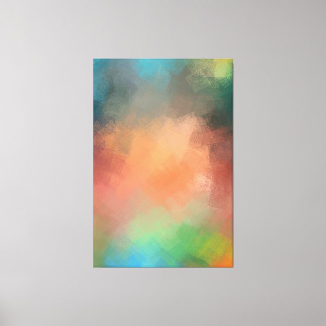 Colourful Abstract Art Yellow Blue Green Red Moder Canvas Print (Front)