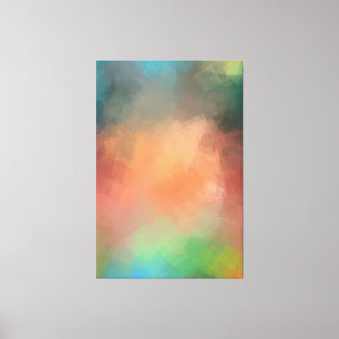 Colourful Abstract Art Yellow Blue Green Red Moder Canvas Print