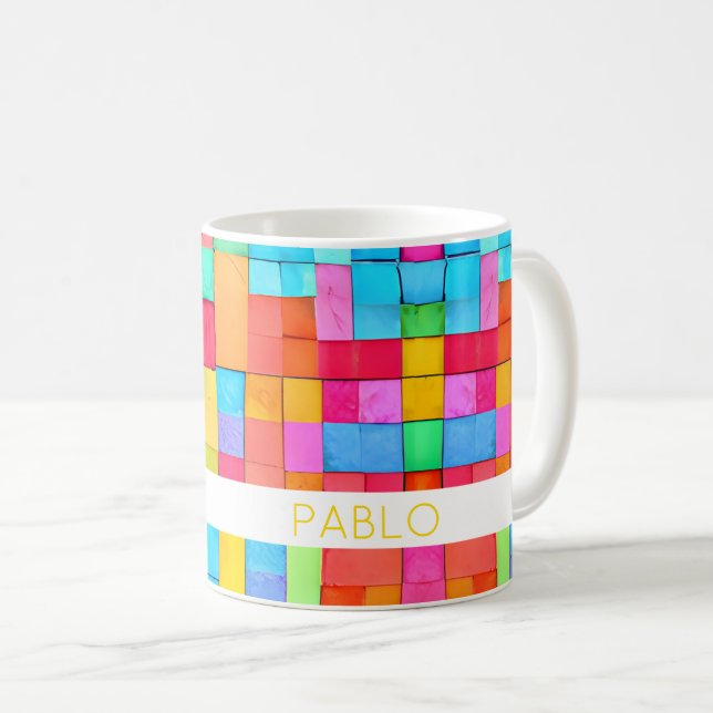 Colourful Abstract Artist NAME Hip Mod Fun Trendin Coffee Mug (Front Right)