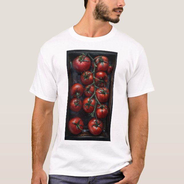 Colourful Abstract Artwork - Prince Tomatoes in a  T-Shirt (Front)