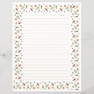 Colourful Abstract Autumn Leaves Lined Stationery