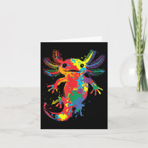 Colourful Abstract Axolotl Painting Art Graphic Mo Card