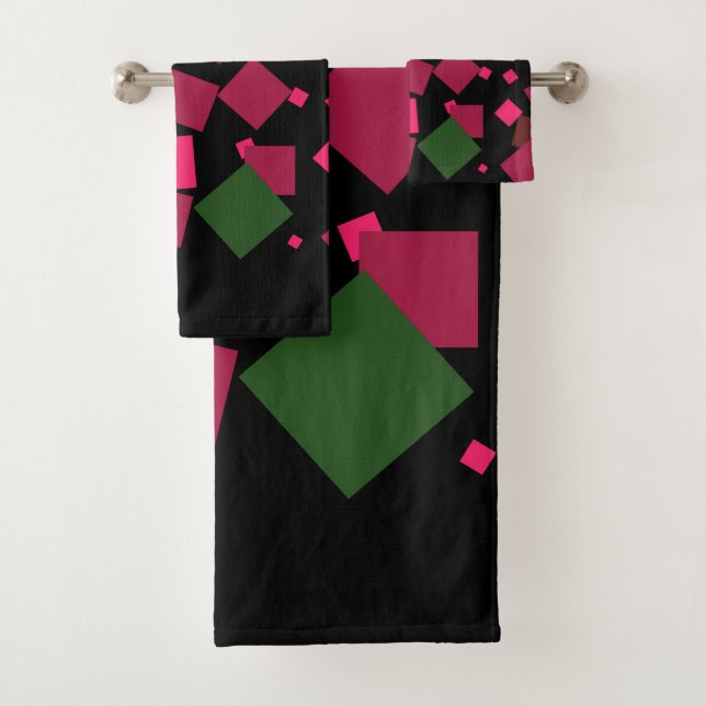 Colourful abstract background bath towel set (Insitu)