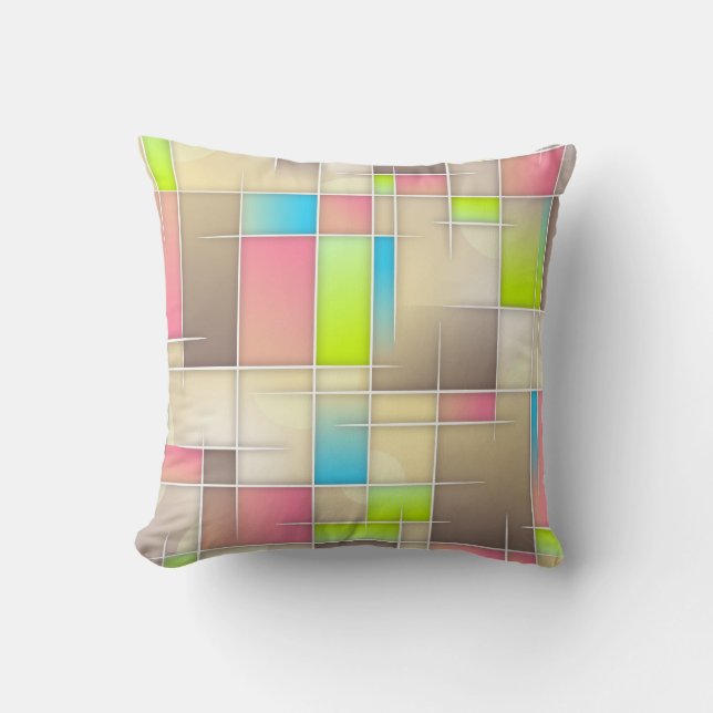 Colourful Abstract Background Modern Grid Throw Pillow (Front)