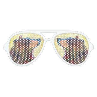 Colourful Abstract Bear Art Aviator Sunglasses