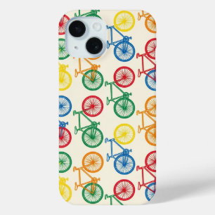 Colourful Abstract Bicycle Pattern Design iPhone 15 Case