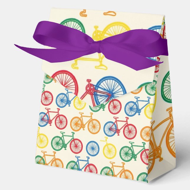 Colourful Abstract Bicycle Pattern Design Favor Box (Front)