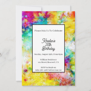 Colourful Abstract Birthday Invitation