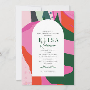 Colourful Abstract Birthday Invitation