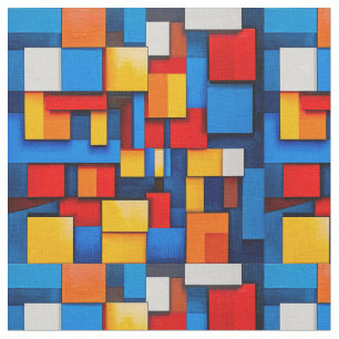 Colourful abstract blocks fabric