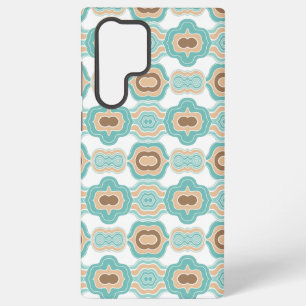 Colourful abstract blue/brown/tan medallion samsung galaxy case