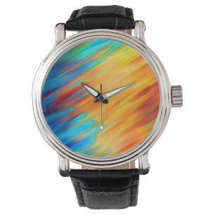 Colourful Abstract Blue Orange Flare Watch