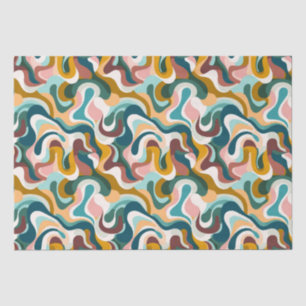 Colourful abstract boho swirly shapes pattern tissue paper
